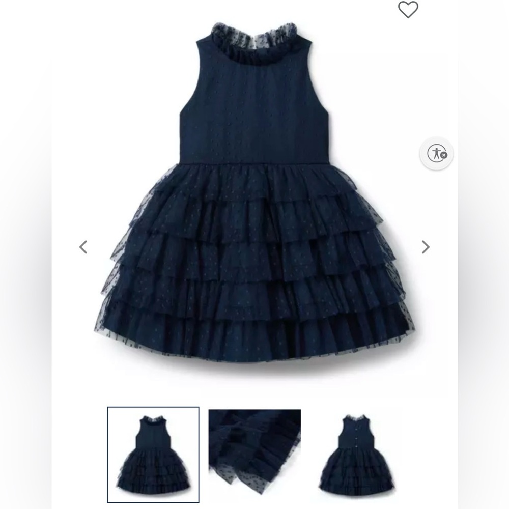 Dot Tiered Ruffle Dress - Color Dark Marine Dot 2T NWT